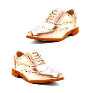 Metallic Lace up  Oxford Shoes